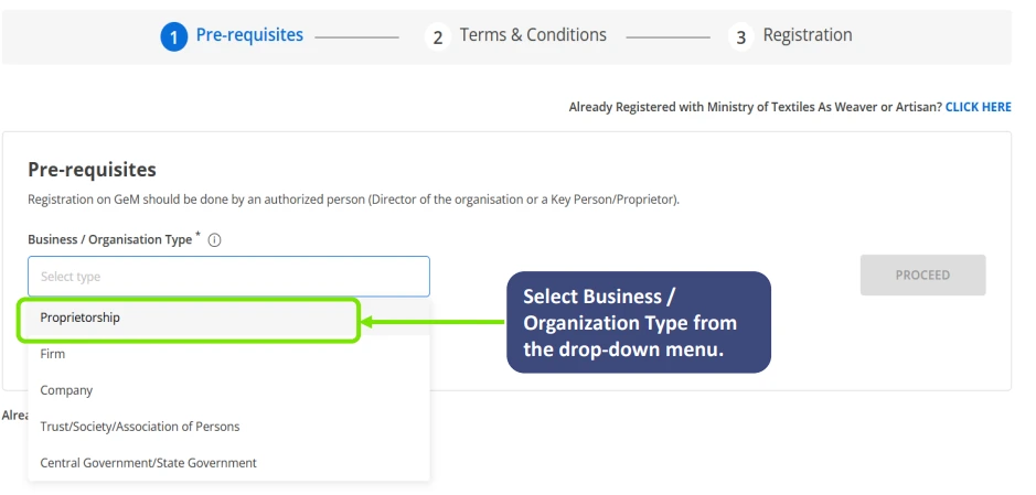 Select Business Type