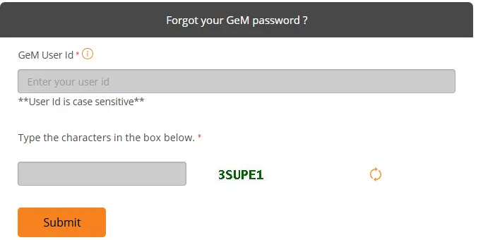 GeM Login Form